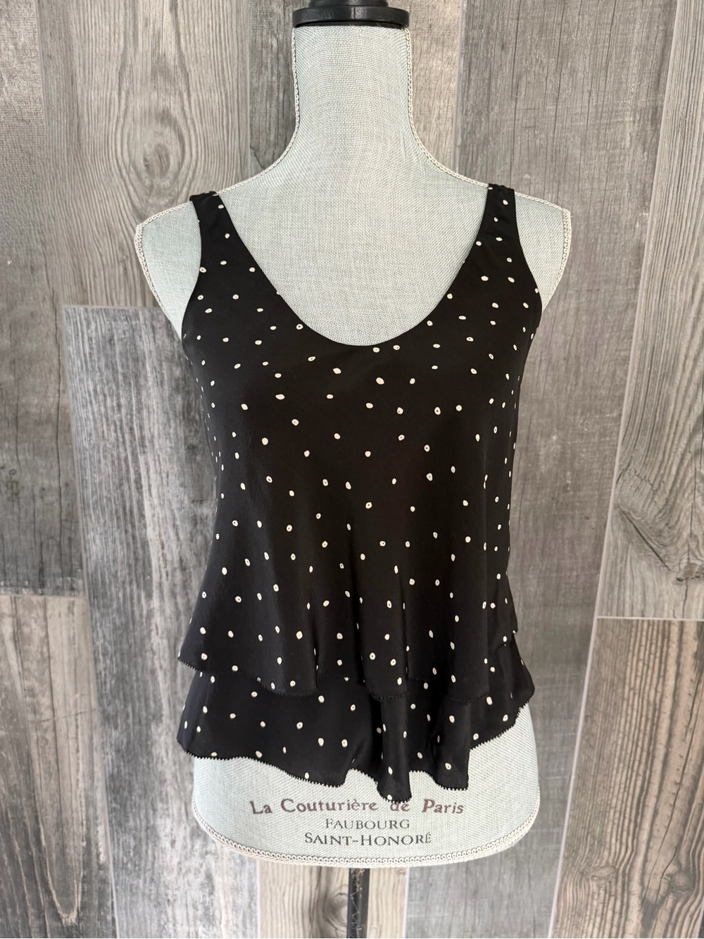 Babaton Tiered Polka Dot Silk Cami